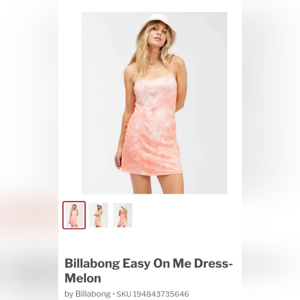 Billabong Easy On Me Dreamcicle Dress-Billabong 95% Cotton Sz M See Des Pls